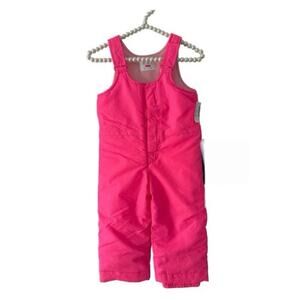 The Children's Place Bib Snow Pants Overalls Girls Sz3T Hot Pink Winter Xmas